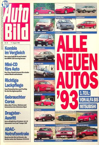 Deckblatt Auto Bild (34/1992)